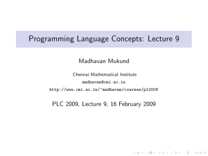 Lecture 9, 16 Feb 2009