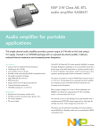Audio amplifier for portable applications NXP 3-W Class AB, BTL audio amplifier SA58631