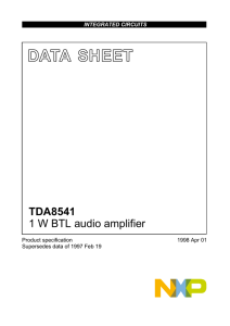 DATA  SHEET TDA8541 1 W BTL audio amplifier