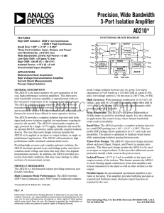 a Precision, Wide Bandwidth 3-Port Isolation Amplifier AD210*