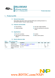 BUJ303AX 1. Product profile NPN power transistor