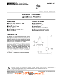OPA2107 Difet Precision Dual Operational Amplifier