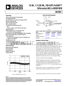 16-Bit, 1.5 LSB INL, 250 kSPS PulSAR™ Differential ADC in MSOP/QFN AD7687