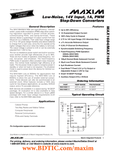MAX1684/MAX1685 Low-Noise, 14V Input, 1A, PWM Step-Down Converters General Description