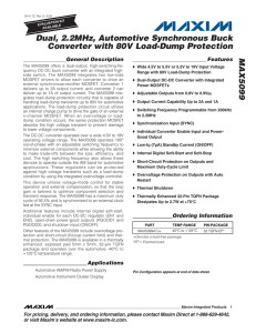 MAX5099 Dual, 2.2MHz, Automotive Synchronous Buck Converter with 80V Load-Dump Protection General Description