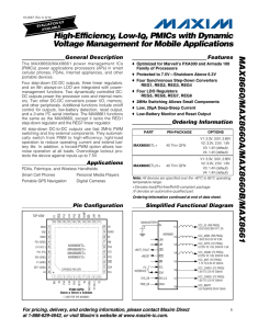 MAX8660/MAX8660A/MAX8660B/MAX8661 High-Efficiency, Low-I , PMICs with Dynamic Voltage Management for Mobile Applications