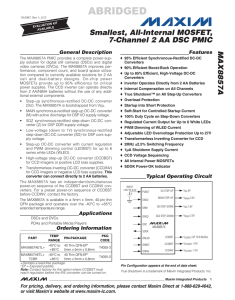 MAX8857A Smallest, All-Internal MOSFET, 7-Channel 2 AA DSC PMIC General Description
