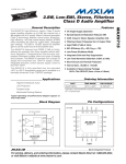 MAX9715 2.8W, Low-EMI, Stereo, Filterless Class D Audio Amplifier General Description
