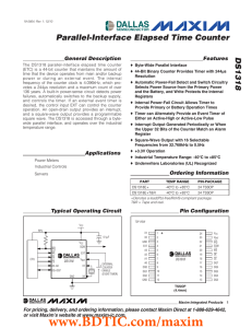 DS1318 Parallel-Interface Elapsed Time Counter General Description Features