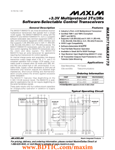 MAX3171/MAX3173 +3.3V Multiprotocol 3Tx/3Rx Software-Selectable Control Transceivers General Description