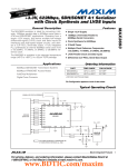 MAX3693 +3.3V, 622Mbps, SDH/SONET 4:1 Serializer with Clock Synthesis and LVDS Inputs