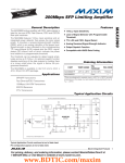 MAX3969 200Mbps SFP Limiting Amplifier General Description Features