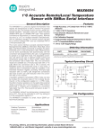 MAX6654 1°C Accurate Remote/Local Temperature Sensor with SMBus Serial Interface General Description