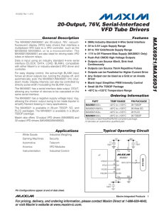 MAX6921/MAX6931 20-Output, 76V, Serial-Interfaced VFD Tube Drivers General Description