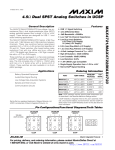 Ω MAX4721/MAX4722/MAX4723 4.5 Dual SPST Analog Switches in UCSP