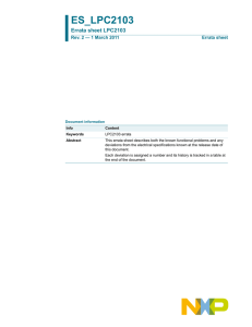 ES_LPC2103 Errata sheet LPC2103 Rev. 2 — 1 March 2011 Errata sheet