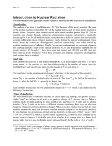 Introduction to Nuclear Radiation Introduction.
