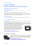 End-of-Life Notice Multilin LM10 Motor Protection System GE Digital Energy