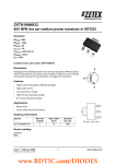 ZXTN19060CG 60V NPN low sat medium power transistor in SOT223 Summary Description