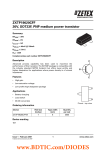 ZXTP19020CFF 20V, SOT23F, PNP medium power transistor Summary: Description
