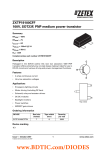 ZXTP19100CFF 100V, SOT23F, PNP medium power transistor Summary Description