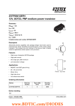 ZXTP25012EFH 12V, SOT23, PNP medium power transistor Summary Description