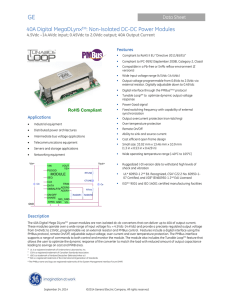 GE 40A Digital MegaDLynx : Non-Isolated DC-DC Power Modules Data Sheet