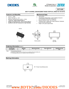 ZVP1320F Features and Benefits Mechanical Data