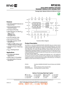 RF3231 DUAL-BAND GSM900/DCS1800 TRANSMIT MODULE WITH WCDMA PORT