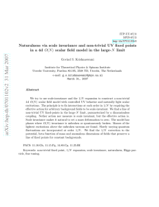 Naturalness via scale invariance and non-trivial UV fixed points in a 4d O(N) scalar field model in the large-N limit