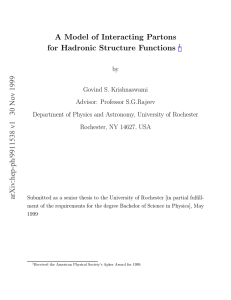 A model of interacting partons for hadronic structure functions