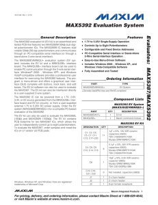 MAX5392 Evaluation System Evaluates: General Description Features