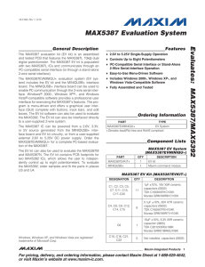 MAX5387 Evaluation System Evaluates: General Description Features