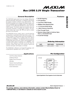MAX9163 Bus LVDS 3.3V Single Transceiver General Description Features