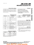 Evaluates:  MAX3802 MAX3802 Evaluation Kit General Description Features
