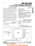 MAX3880 +3.3V, 2.488Gbps, SDH/SONET 1:16 Deserializer with Clock Recovery General Description