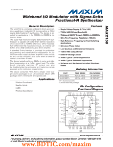 MAX2150 Wideband I/Q Modulator with Sigma-Delta Fractional-N Synthesizer General Description