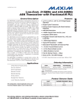 MAX7030 Low-Cost, 315MHz and 433.92MHz ASK Transceiver with Fractional-N PLL General Description
