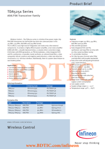 Product Brief TDA525x Series ASK/FSK Transceiver Family