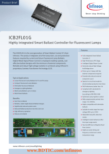 BDTIC ICB2FL01G Highly integrated Smart Ballast Controller for Fluorescent Lamps