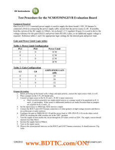 Test Procedure for the NCS8353MNGEVB Evaluation Board