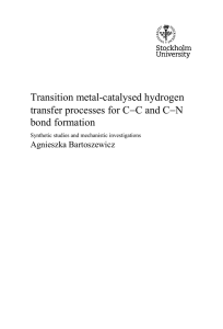 Transition metal-catalysed hydrogen transfer processes for C C and C N