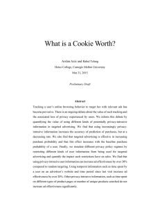 What is a Cookie Worth? Arslan Aziz and