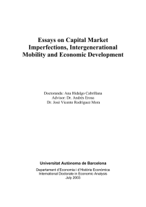 Essays on Capital Market Imperfections, Intergenerational Mobility and Economic Development