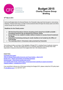 Budget 2015 Charity Finance Group Briefing