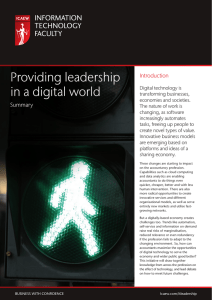 Providing leadership in a digital world Introduction Summary