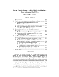 Treaty Double Jeopardy: The OECD Anti-Bribery Convention and the FCPA