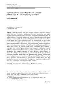 Monetary unions, external shocks and economic performance: A Latin American perspective