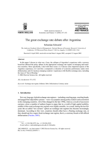 The great exchange rate debate after Argentina Sebastian Edwards ∗