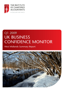 UK BUSINESS CONFIDENCE MONITOR Q1 2009 West Midlands Summary Report